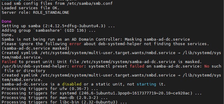 samba installation error